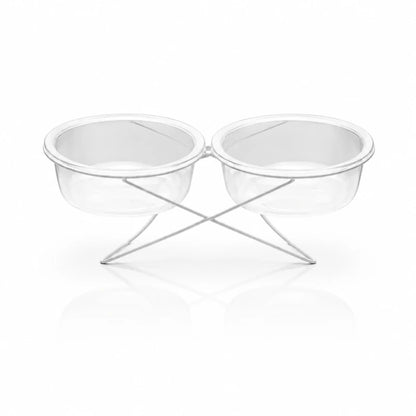 Gamelle chat verre - Gavska : vue face produit Double - AstuceChat