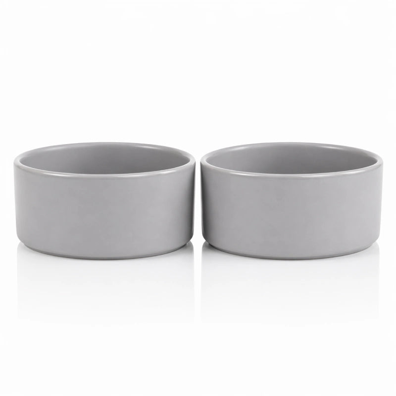 Gamelle chaton céramique - Gaceri : modèle Gris Brume Duo - AstuceChat