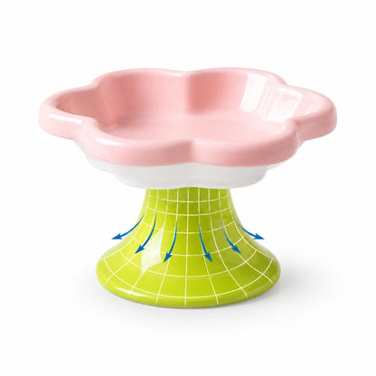 Gamelle chaton surélevée - Galora : base stable du modèle Rose Poudré - AstuceChat