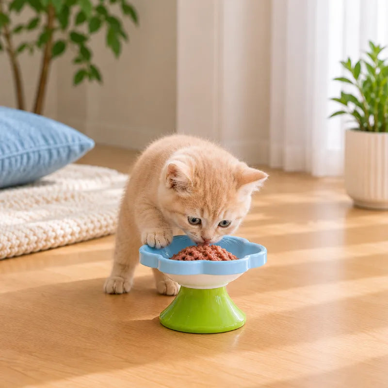 Gamelle chaton surélevée - Galora : vignette catégorie, modèle Bleu Céleste - AstuceChat