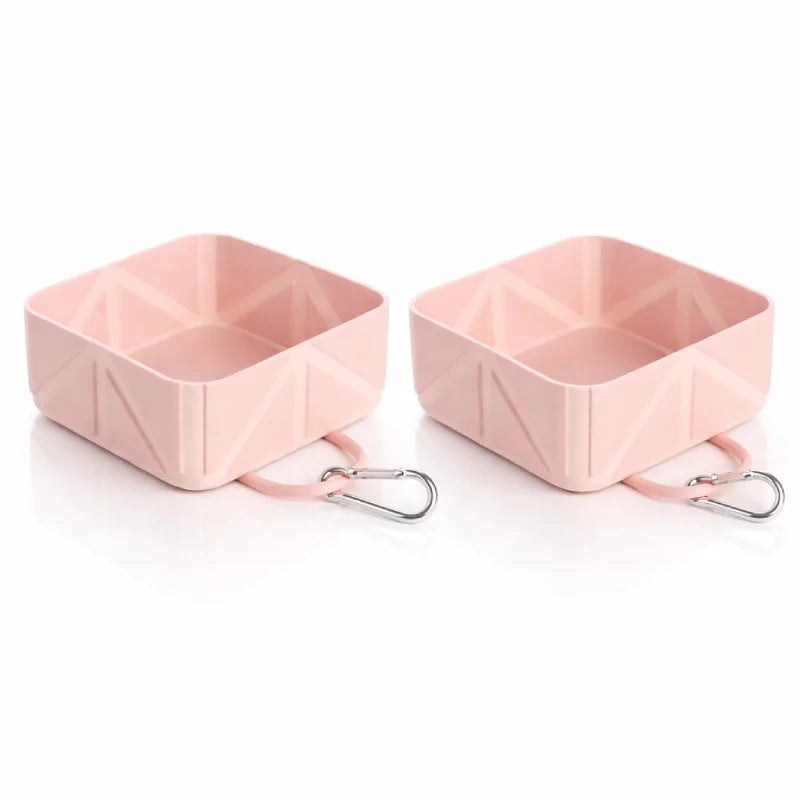 Gamelle de voyage chat - Gaplio : duo Rose Poudré - AstuceChat