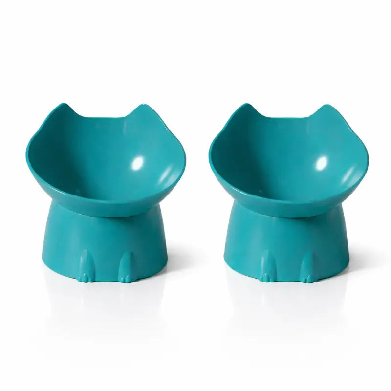 Gamelle design pour chat - Gaféli : modèle duo Turquoise Minéral - AstuceChat