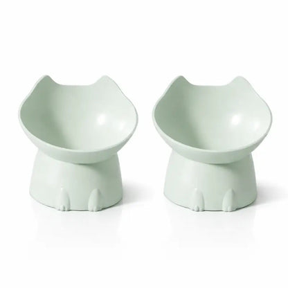 Gamelle design pour chat - Gaféli : modèle duo Vert Sauge - AstuceChat