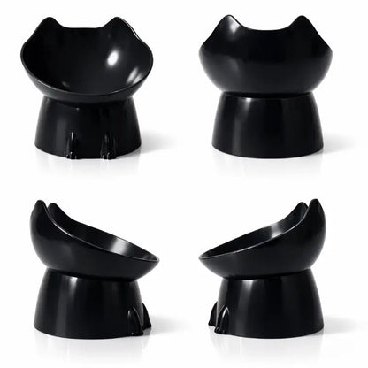 Gamelle design pour chat - Gaféli : vue multi angles noir - AstuceChat