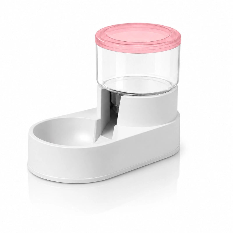 Gamelle distributeur chat - Celvia : vue packshot du modèle Rose Poudré - AstuceChat