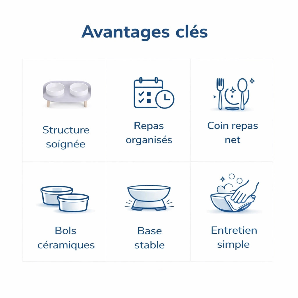 Gamelle double chat - Garélis : avantages clés - AstuceChat
