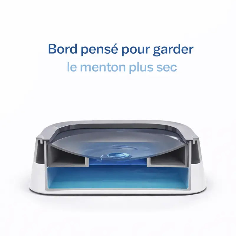 Gamelle eau chat - Gao : vue en coupe du système pour garder le menton plus sec AstuceChat