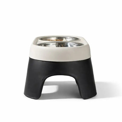 Gamelle en hauteur pour chat - Galyo : vue profil Ivoire Nuit - AstuceChat