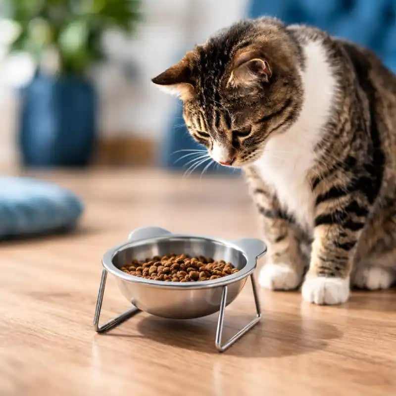 Gamelle en inox pour chat - Galiox : lifestyle chat tigré - AstuceChat