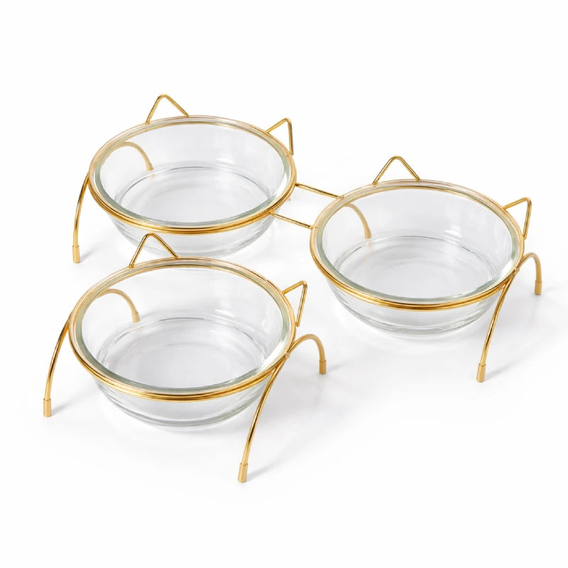 Gamelle en verre pour chat - Gadéko : vue solo et duo - AstuceChat
