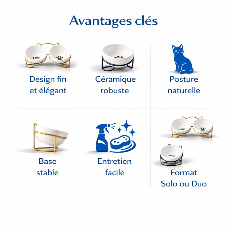 Gamelle ergonomique chat - Gavielle : avantages clés - AstuceChat