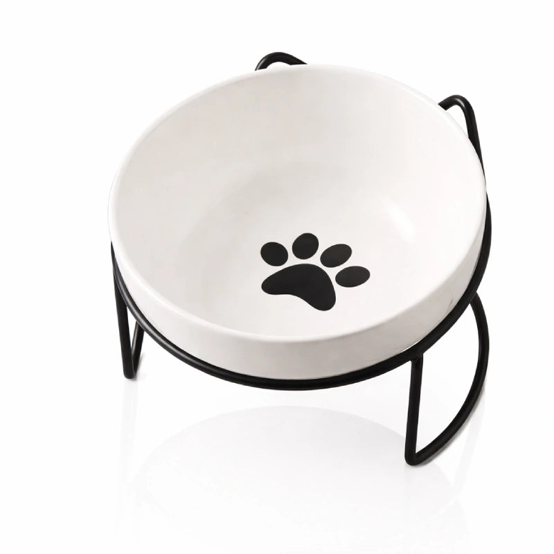 Gamelle ergonomique chat - Gavielle : Solo Noir Mat - Motif Patte - AstuceChat