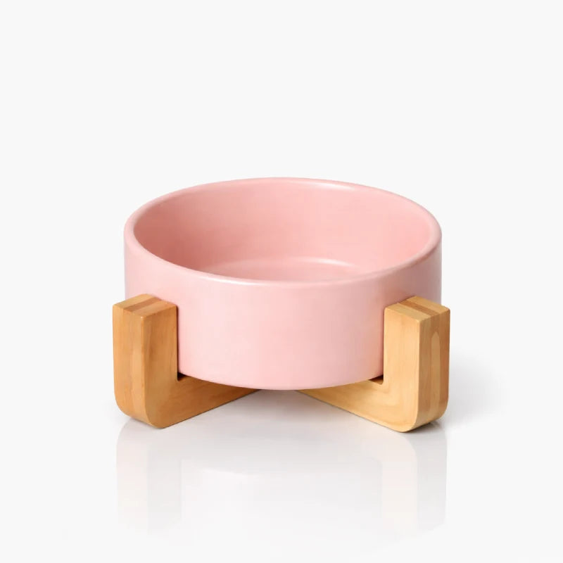 Gamelle ergonomique pour chat - Galvo : modèle Rose Poudré Solo - AstuceChat