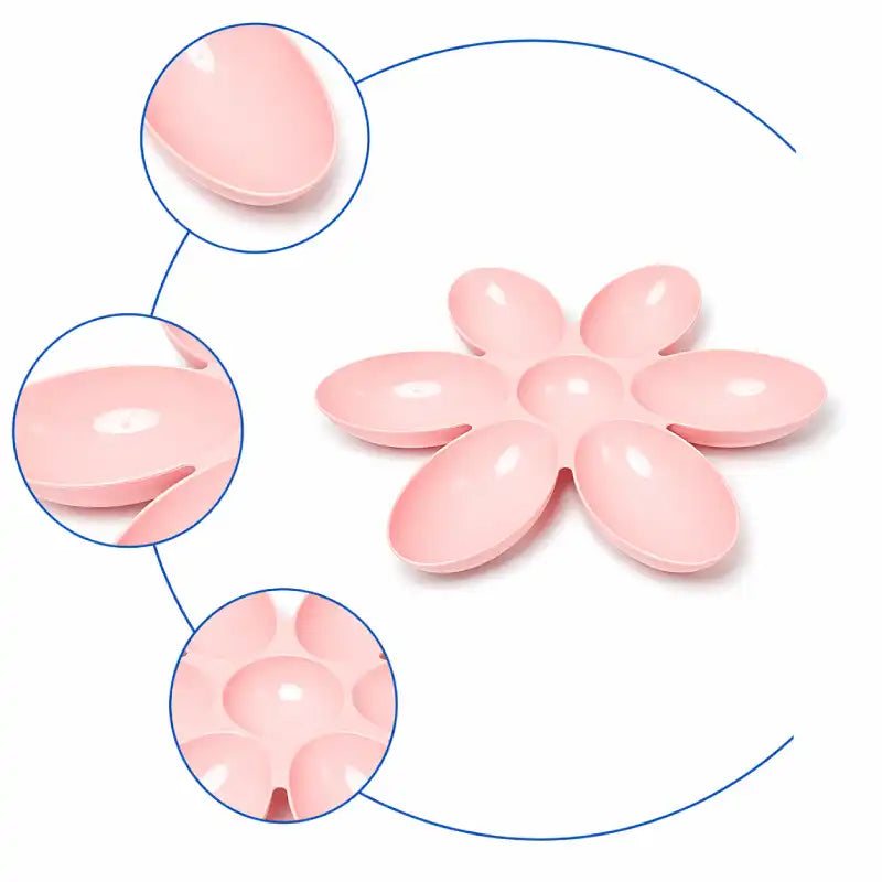 Gamelle fleur pour plusieurs chatons - Gaflora : modèle Rose Poudré avec finition lisse et bords arrondis pour un usage doux au quotidien - AstuceChat
