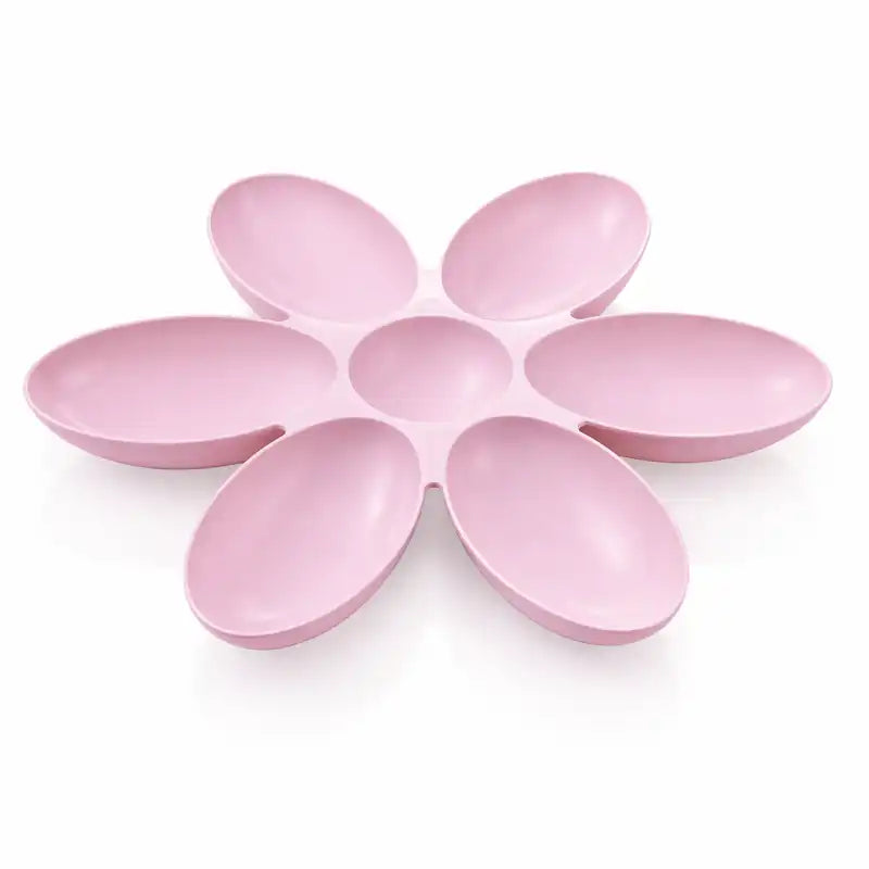 Gamelle fleur pour plusieurs chatons - Gaflora :  modèle Rose Poudré en forme de fleur avec 6 compartiments pratiques pour plusieurs chatons - AstuceChat