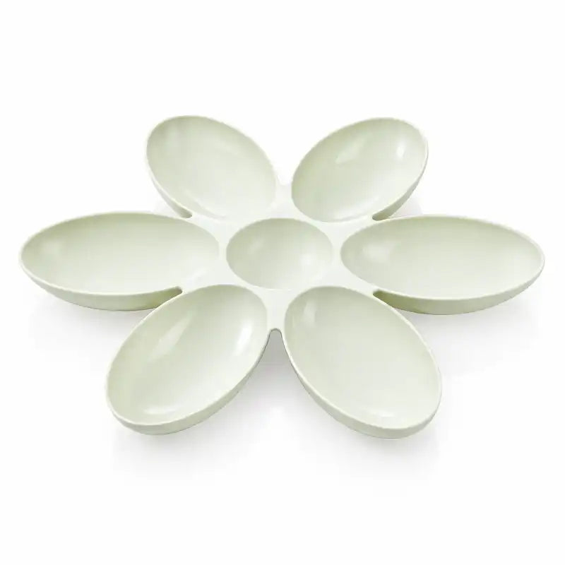 Gamelle fleur pour plusieurs chatons - Gaflora : modèle Vert Tilleul en forme de fleur avec 6 compartiments distincts pour un repas structuré - AstuceChat