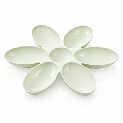 Gamelle fleur pour plusieurs chatons - Gaflora : modèle Vert Tilleul en forme de fleur avec 6 compartiments distincts pour un repas structuré - AstuceChat