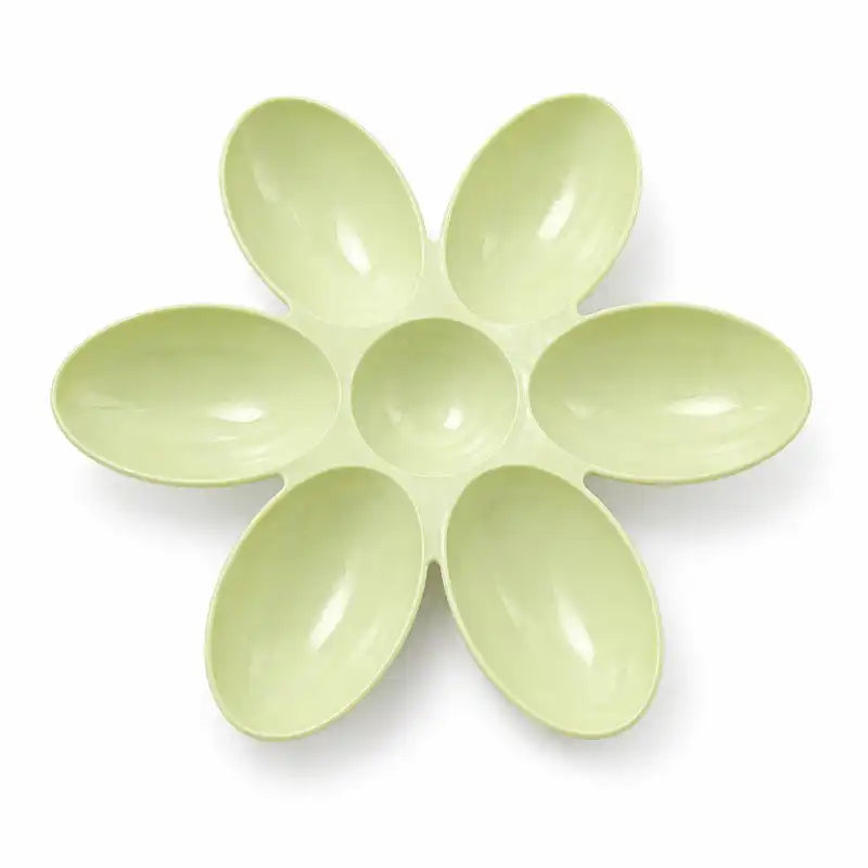 Gamelle fleur pour plusieurs chatons - Gaflora : modèle Vert Tilleul vue haut - AstuceChat