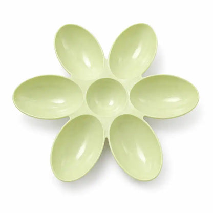 Gamelle fleur pour plusieurs chatons - Gaflora : modèle Vert Tilleul vue haut - AstuceChat