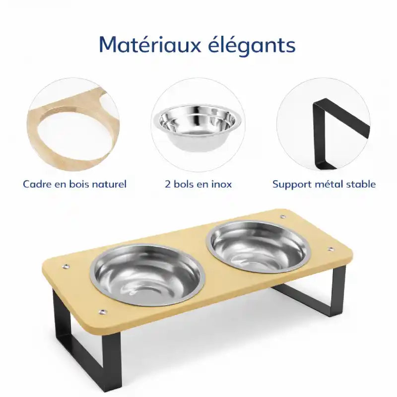 Gamelle inclinée pour chat - Garéon : matériaux élégants - AstuceChat