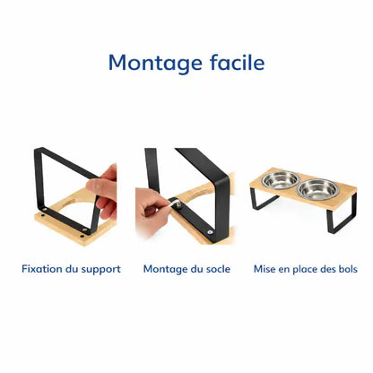 Gamelle inclinée pour chat - Garéon : montage facile - AstuceChat