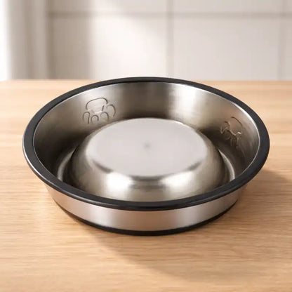 Gamelle inox chat- Galnox : vue intérieure et base antidérapante en caoutchouc - AstuceChat