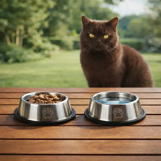 Gamelle inox chat - Galnox : lifestyle chat marron - AstuceChat