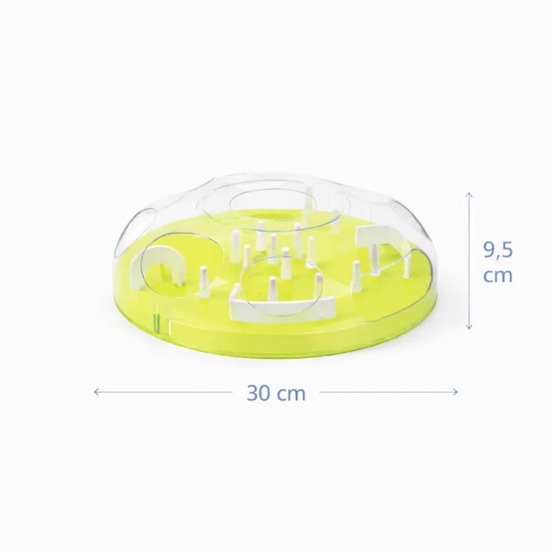 Gamelle ludique pour chat - Galudéa : dimensions Vert Oasis - AstuceChat