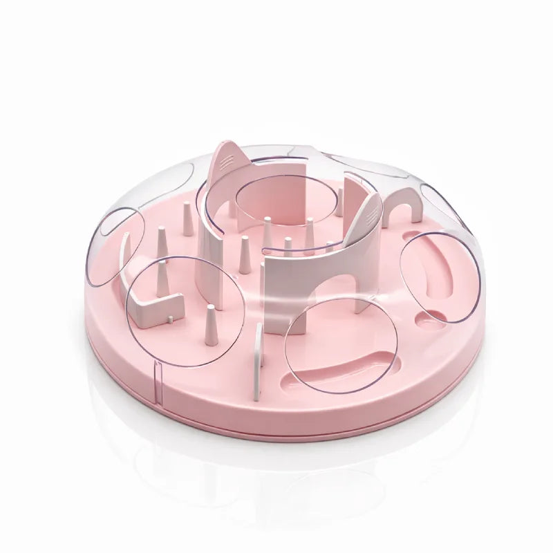 Gamelle ludique pour chat - Galudéa : modèle Rose Velours - AstuceChat