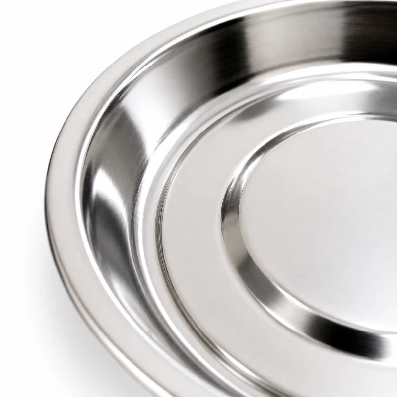 Gamelle plate pour chaton - Ganox : gros plan sur la finition en acier inoxydable - AstuceChat