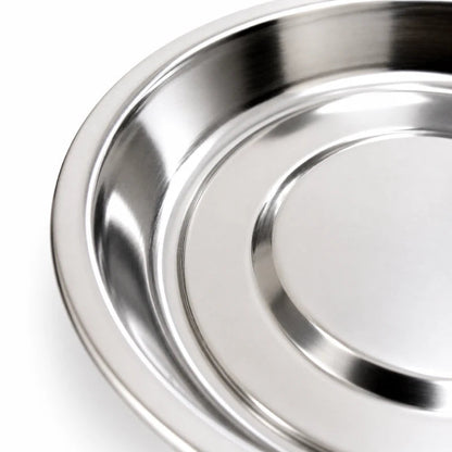 Gamelle plate pour chaton - Ganox : gros plan sur la finition en acier inoxydable - AstuceChat