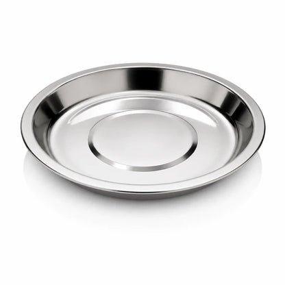 Gamelle plate pour chaton - Ganox : vue de face du modèle en acier inoxydable - AstuceChat