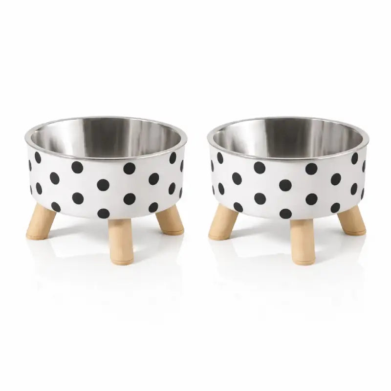 Gamelle pois ou damier - Galéox : modèle Pois Duo - AstuceChat