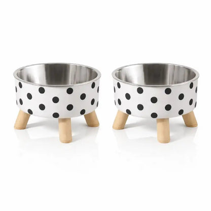 Gamelle pois ou damier - Galéox : modèle Pois Duo - AstuceChat