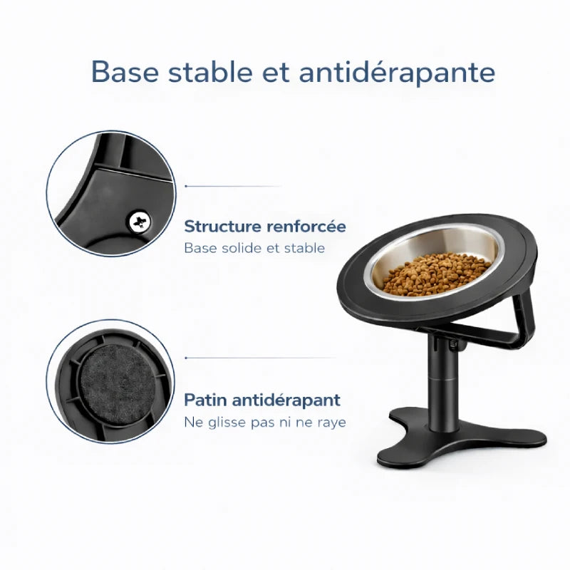 Gamelle pour chat surélevée - Galtura : base stable et antidérapante - AstuceChat