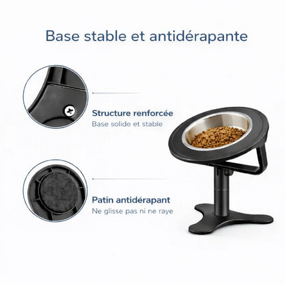 Gamelle pour chat surélevée - Galtura : base stable et antidérapante - AstuceChat