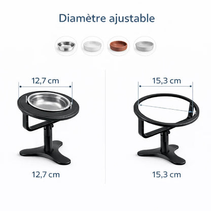 Gamelle pour chat surélevée - Galtura : diamètre ajustable - AstuceChat