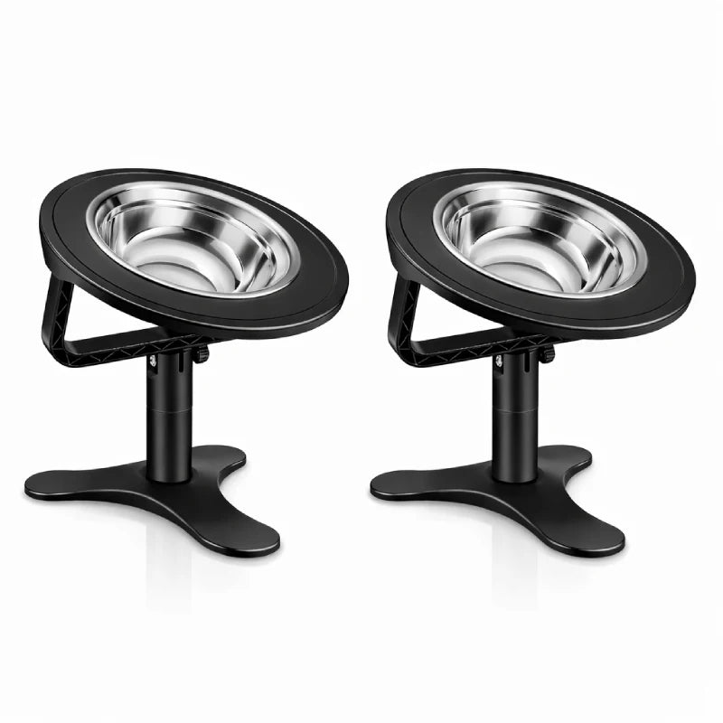 Gamelle pour chat surélevée - Galtura : modèle duo Onyx Mat - AstuceChat