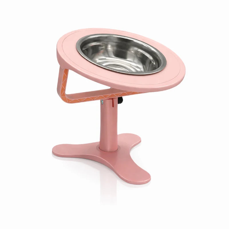Gamelle pour chat surélevée - Galtura : modèle solo Rose Poudré - AstuceChat