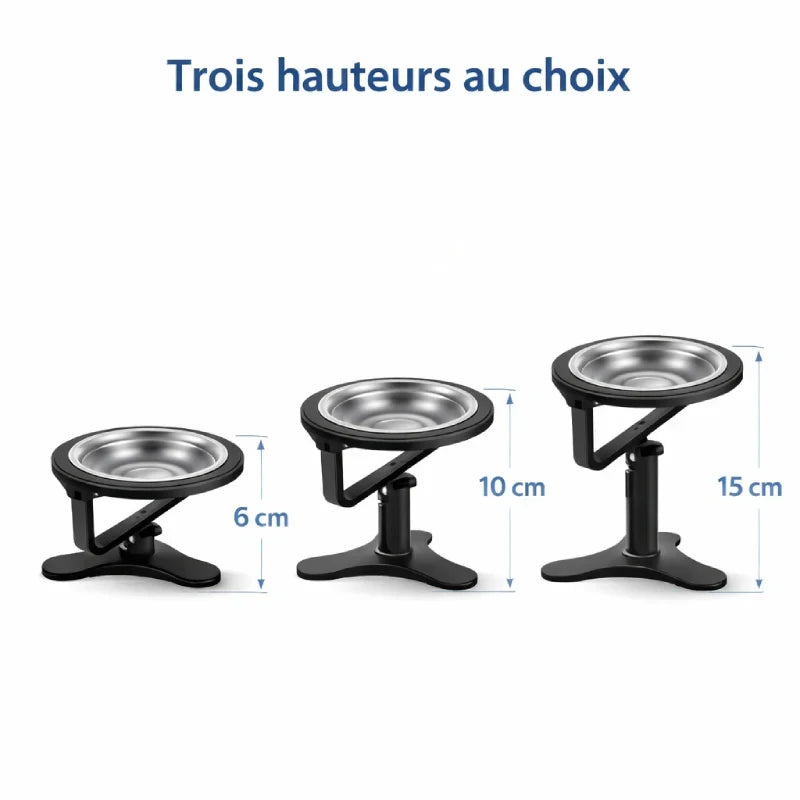 Gamelle pour chat surélevée - Galtura : trois hauteurs au choix - AstuceChat