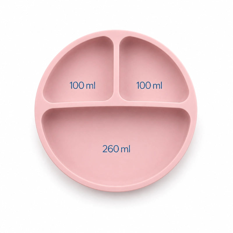 Gamelle pour chaton compartimentée - Gacompa : capacités 100 ml, 100 ml et 260 ml en Rose Poudré - AstuceChat