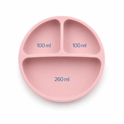 Gamelle pour chaton compartimentée - Gacompa : capacités 100 ml, 100 ml et 260 ml en Rose Poudré - AstuceChat