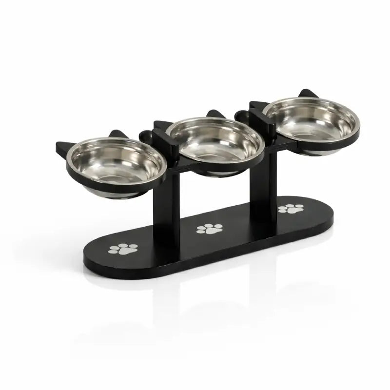 Gamelle triple pour chat - Gavion : vue produit Noir Graphite - AstuceChat