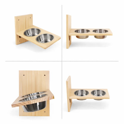 Gamelles chat fixation murale - Gavan : vue montage produit - AstuceChat
