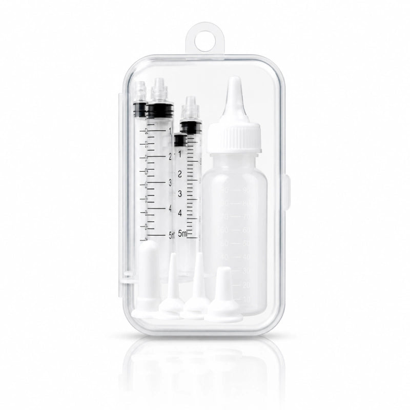 Kit biberon chaton - Nelora : kit complet avec biberon seringues et tétines blanc nacré - AstuceChat