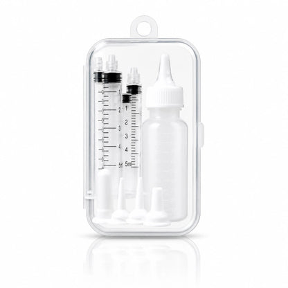 Kit biberon chaton - Nelora : kit complet avec biberon seringues et tétines blanc nacré - AstuceChat