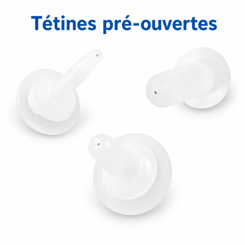 Kit biberon chaton - Nelora : tétines pré-ouvertes pour débit régulier - AstuceChat