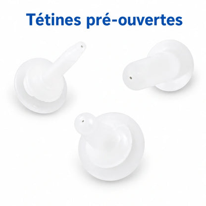 Kit biberon chaton - Nelora : tétines pré-ouvertes pour débit régulier - AstuceChat