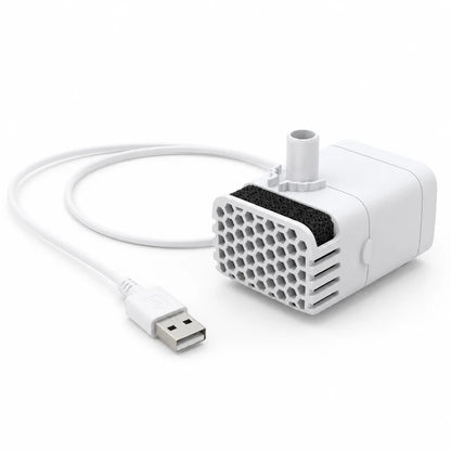 Mousse pour pompe fontaine chat - Oarty : vue produit avec câble USB - AstuceChat