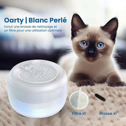 oarty blanc fontaine a eau chat 